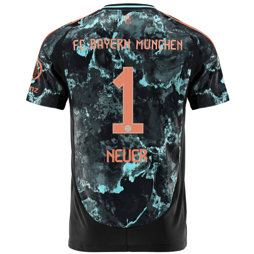 Men Football Manuel Neuer #1 Black Away Jersey 2024/25 T-Shirt Canada