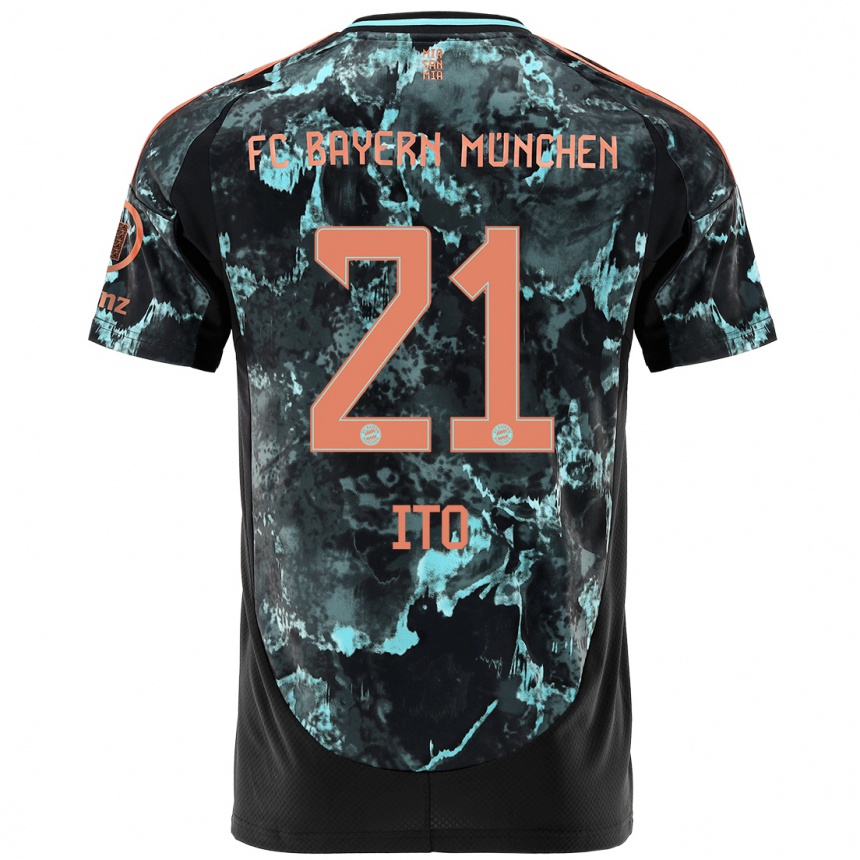 Men Football Hiroki Ito #21 Black Away Jersey 2024/25 T-Shirt Canada