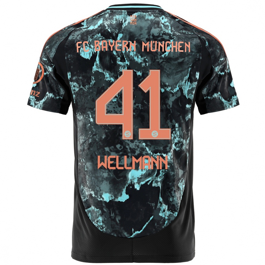 Men Football Anna Wellmann #41 Black Away Jersey 2024/25 T-Shirt Canada