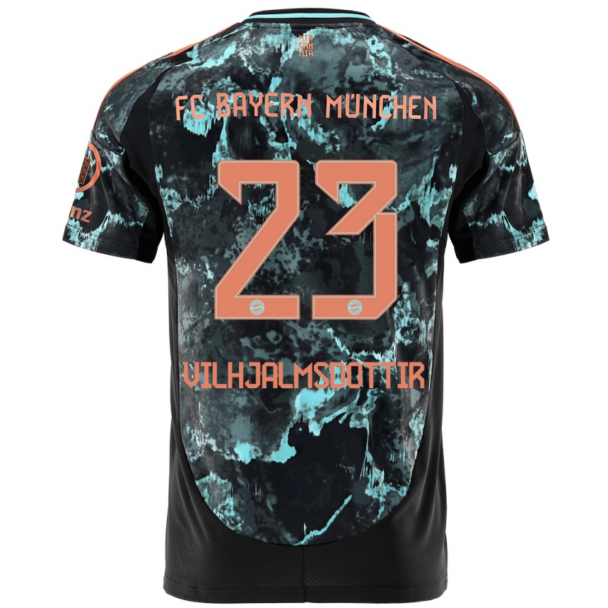 Homme Football Maillot Karolina Lea Vilhjalmsdottir #23 Noir Tenues Extérieur 2024/25 Canada