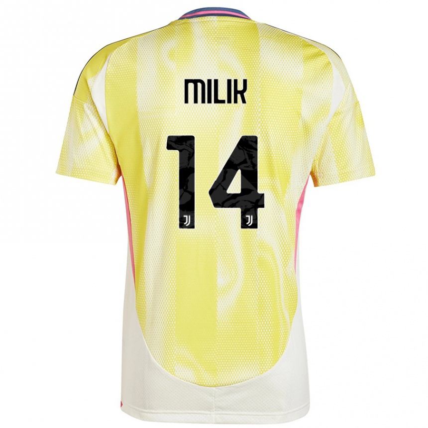 Men Football Arkadiusz Milik #14 Solar Yellow Away Jersey 2024/25 T-Shirt Canada