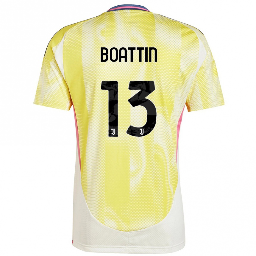 Men Football Lisa Boattin #13 Solar Yellow Away Jersey 2024/25 T-Shirt Canada