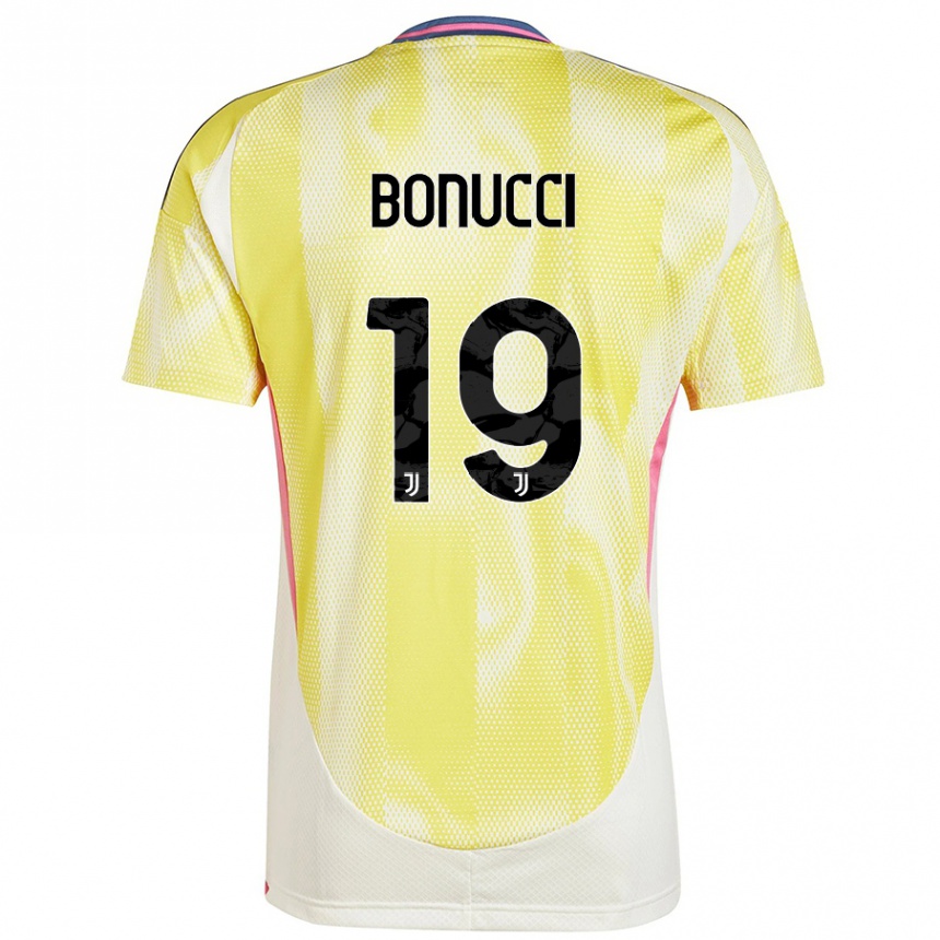 Men Football Leonardo Bonucci #19 Solar Yellow Away Jersey 2024/25 T-Shirt Canada