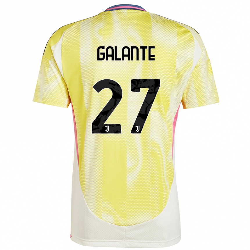 Homme Football Maillot Tommaso Galante #27 Jaune Solaire Tenues Extérieur 2024/25 Canada