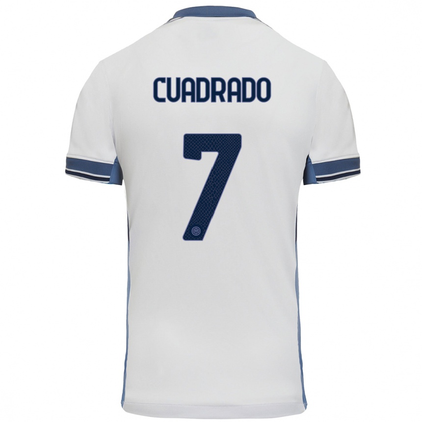 Homme Football Maillot Juan Cuadrado #7 Blanc Gris Tenues Extérieur 2024/25 Canada