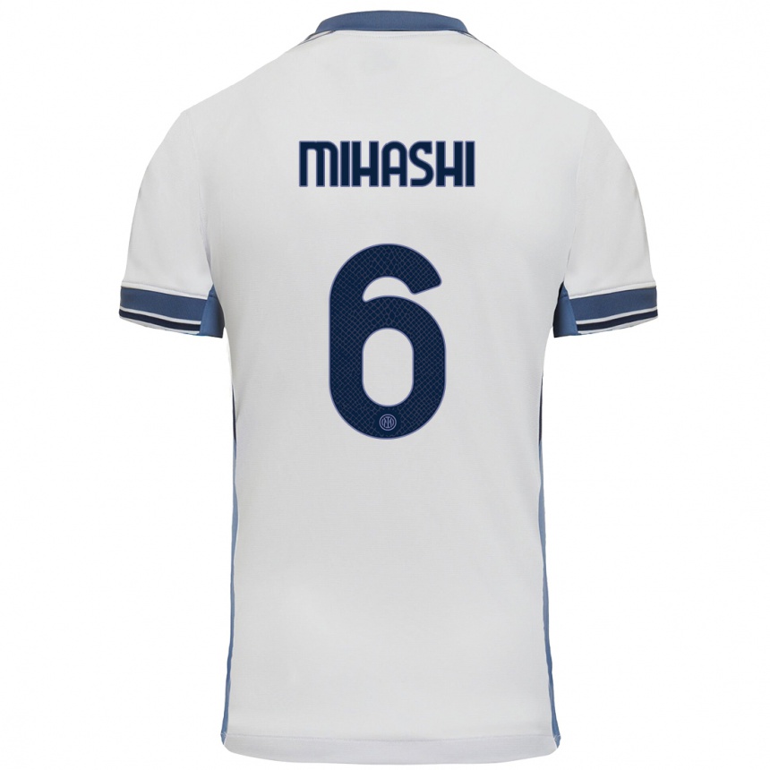 Men Football Mana Mihashi #6 White Grey Away Jersey 2024/25 T-Shirt Canada