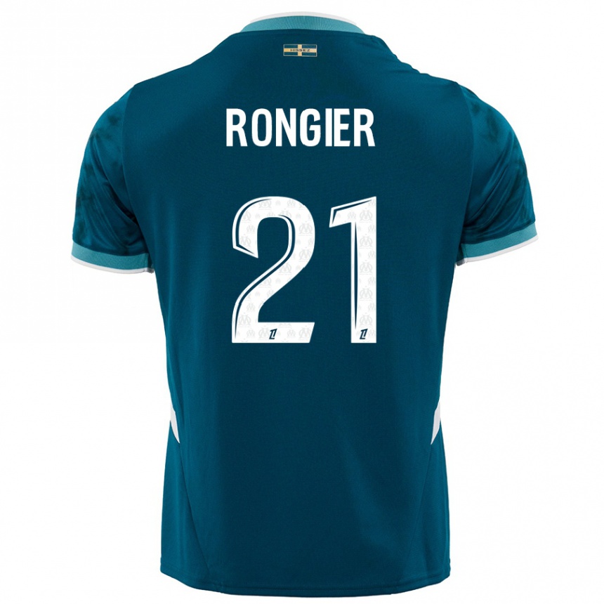 Men Football Valentin Rongier #21 Turquoise Blue Away Jersey 2024/25 T-Shirt Canada