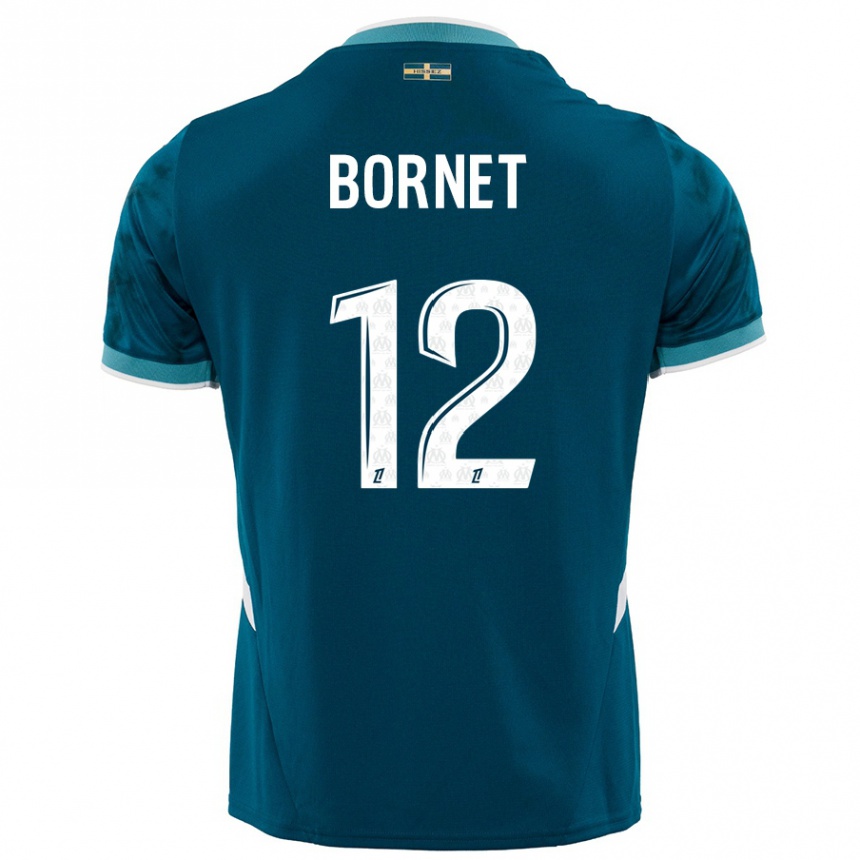 Men Football Camille Bornet #12 Turquoise Blue Away Jersey 2024/25 T-Shirt Canada