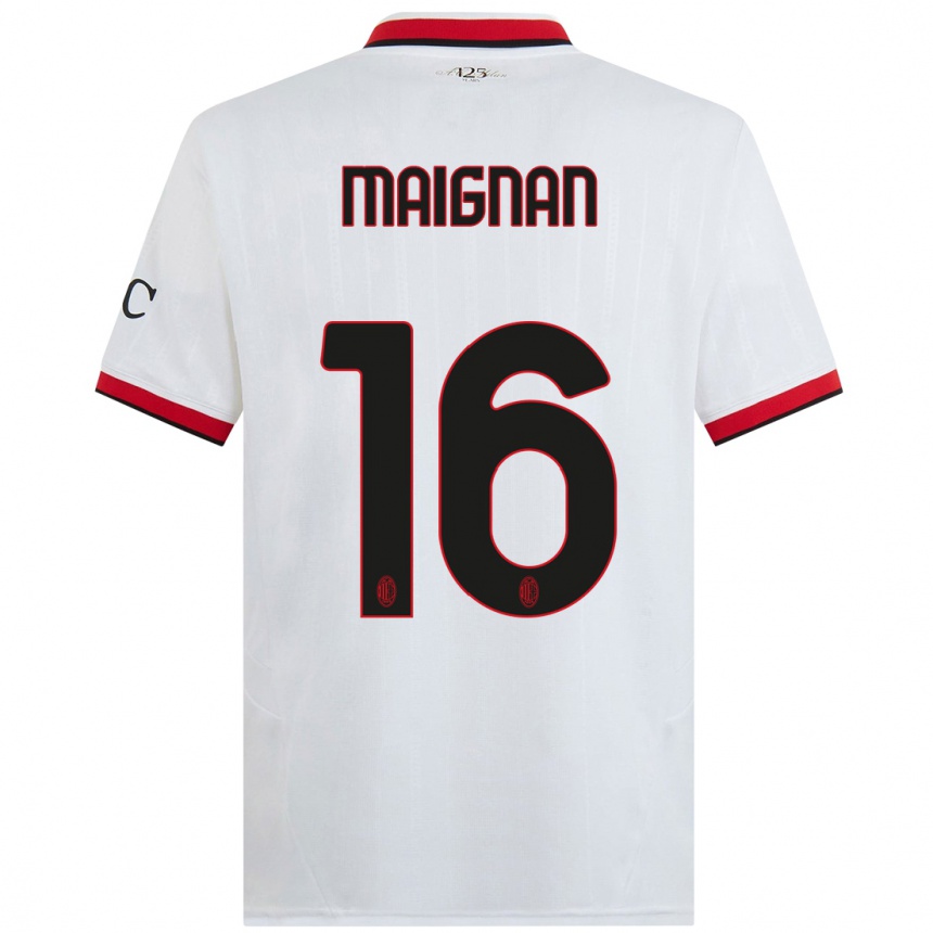 Homme Football Maillot Mike Maignan #16 Blanc Noir Rouge Tenues Extérieur 2024/25 Canada