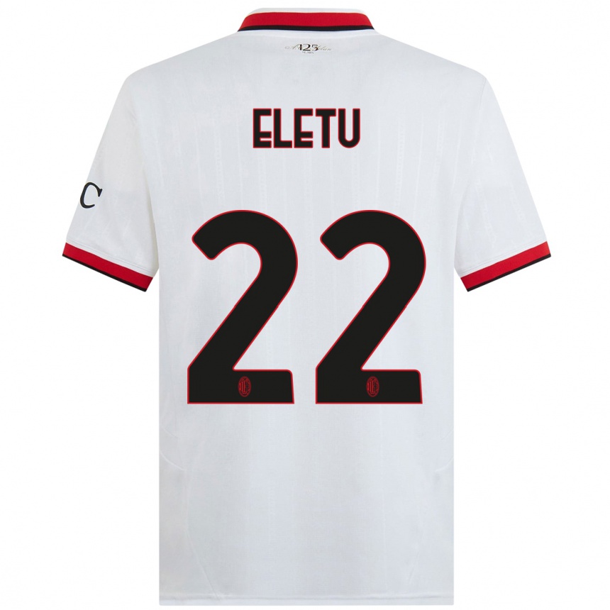 Men Football Victor Eletu #22 White Black Red Away Jersey 2024/25 T-Shirt Canada