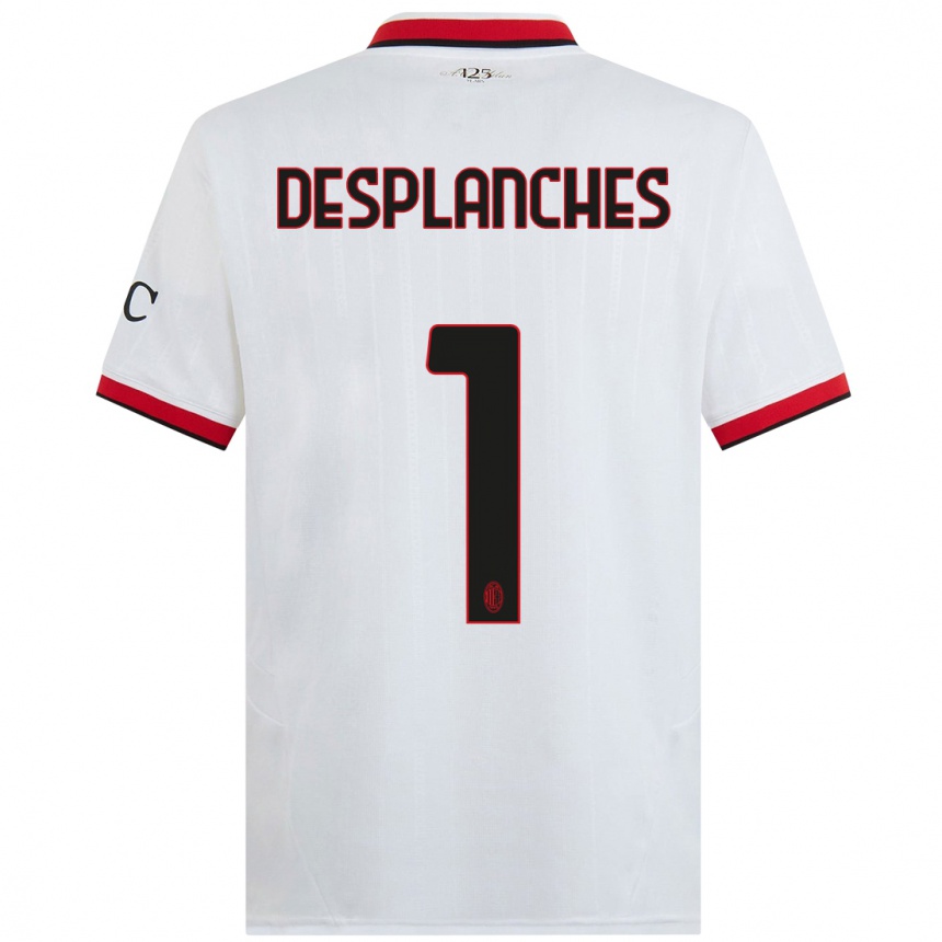 Men Football Sebastiano Desplanches #1 White Black Red Away Jersey 2024/25 T-Shirt Canada