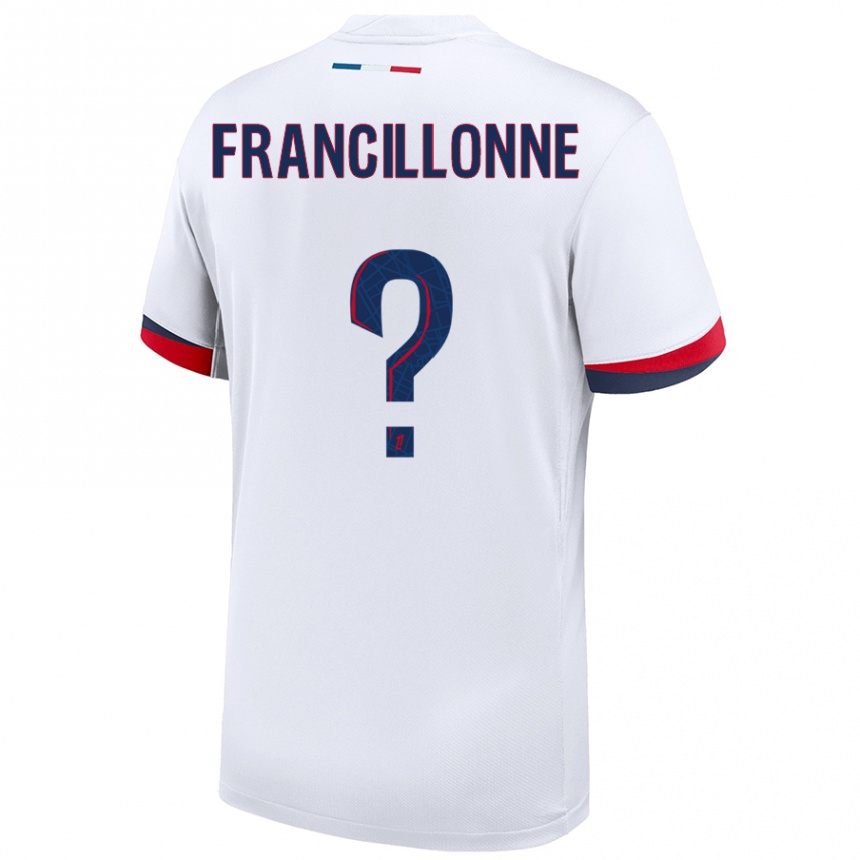 Men Football Bryan Francillonne #0 White Blue Red Away Jersey 2024/25 T-Shirt Canada