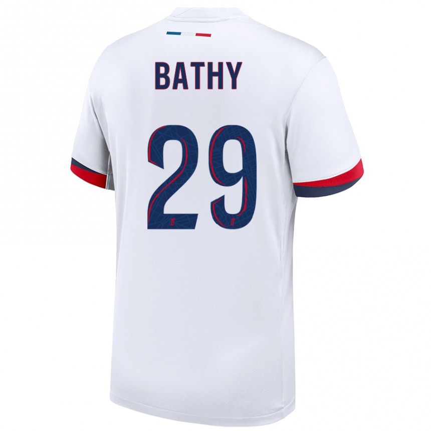 Men Football Griedge Mbock Bathy #29 White Blue Red Away Jersey 2024/25 T-Shirt Canada