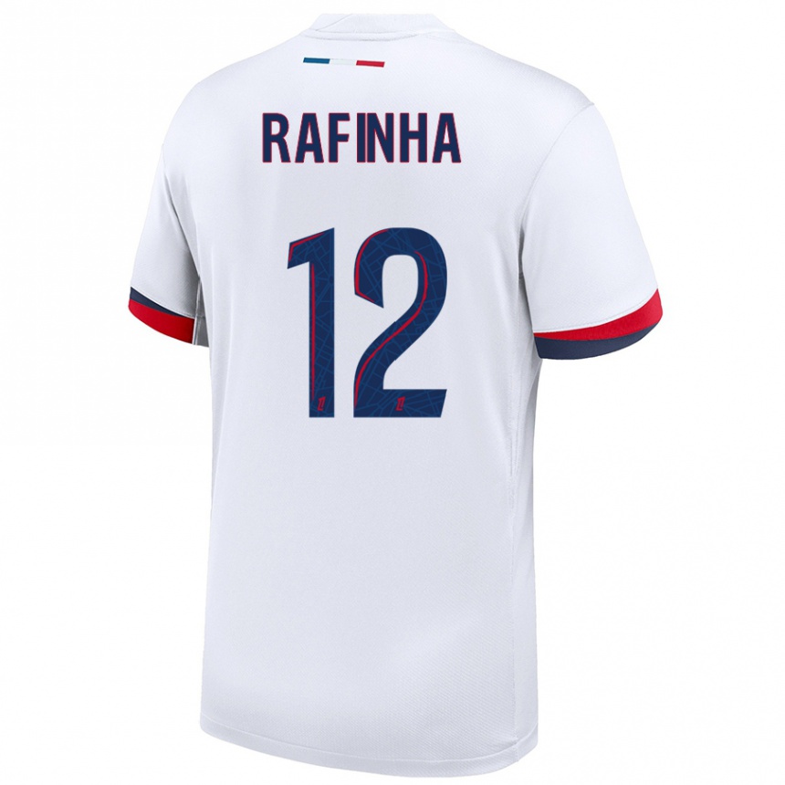 Men Football Rafinha #12 White Blue Red Away Jersey 2024/25 T-Shirt Canada