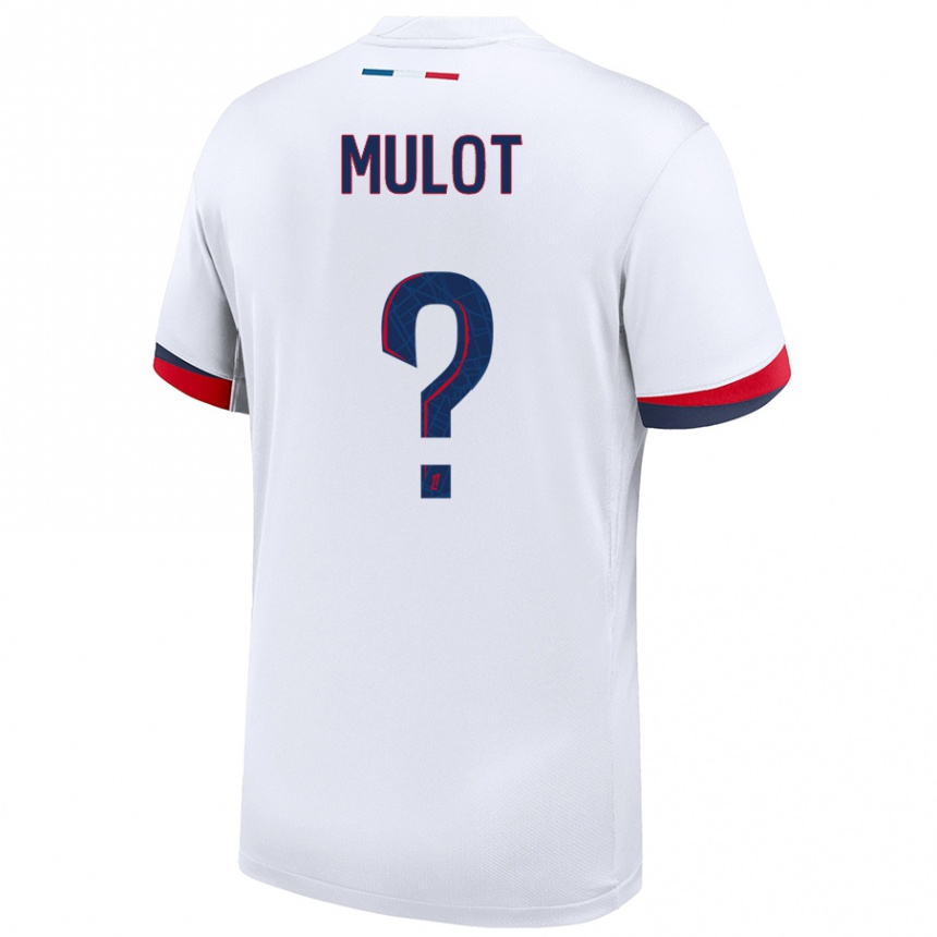 Men Football Marie Mulot #0 White Blue Red Away Jersey 2024/25 T-Shirt Canada