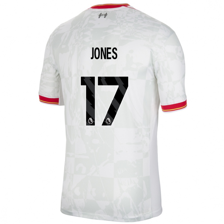 Homme Football Maillot Curtis Jones #17 Blanc Rouge Noir Troisieme 2024/25 Canada