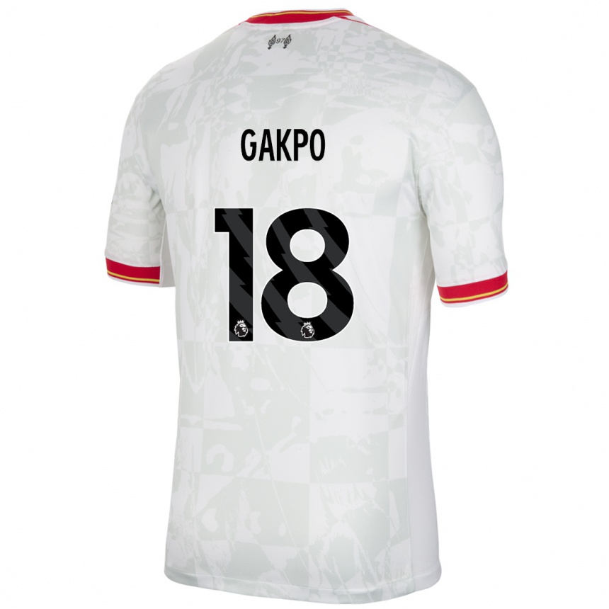 Men Football Cody Gakpo #18 White Red Black Third Jersey 2024/25 T-Shirt Canada