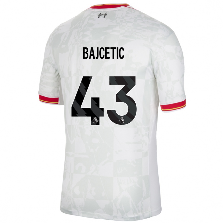 Men Football Stefan Bajcetic #43 White Red Black Third Jersey 2024/25 T-Shirt Canada