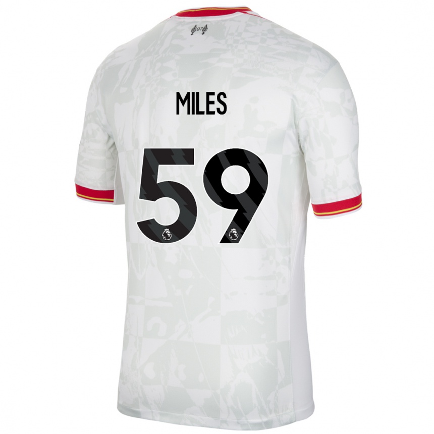 Men Football Terence Miles #59 White Red Black Third Jersey 2024/25 T-Shirt Canada