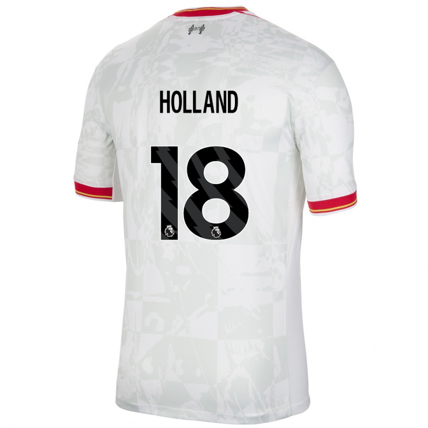 Men Football Ceri Holland #18 White Red Black Third Jersey 2024/25 T-Shirt Canada