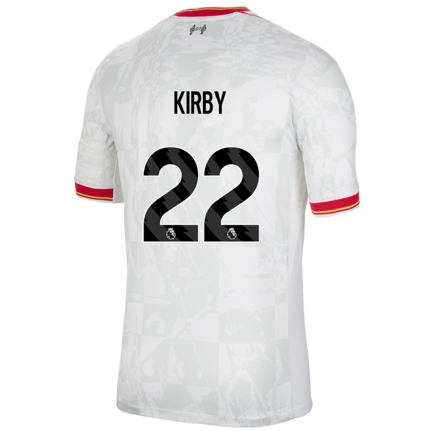 Men Football Faye Kirby #22 White Red Black Third Jersey 2024/25 T-Shirt Canada