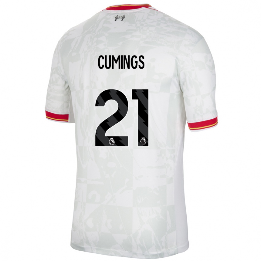 Men Football Eartha Cumings #21 White Red Black Third Jersey 2024/25 T-Shirt Canada