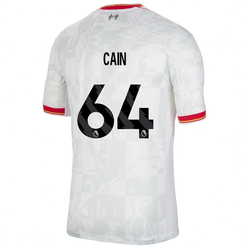 Men Football Jake Cain #64 White Red Black Third Jersey 2024/25 T-Shirt Canada