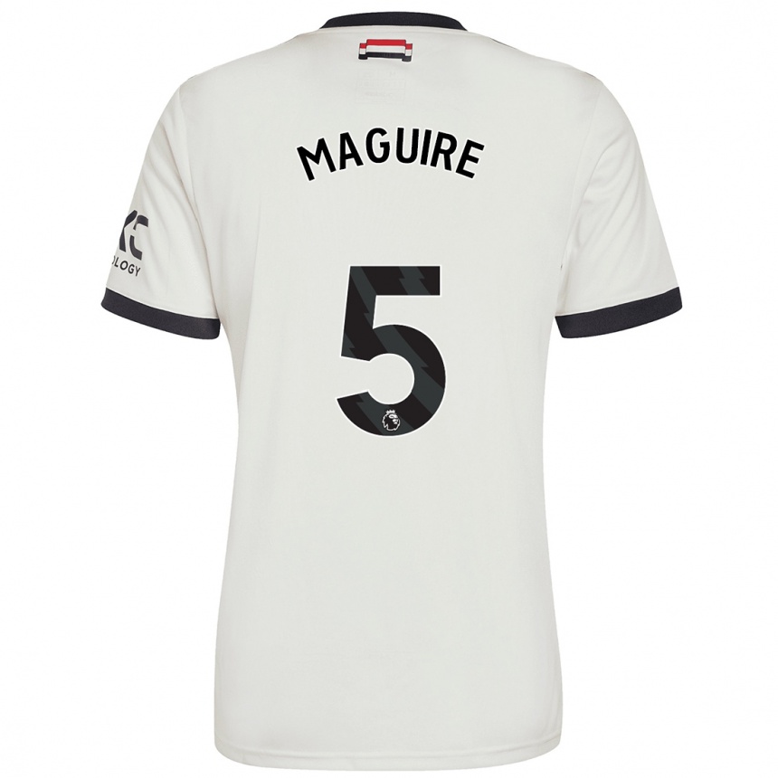 Men Football Harry Maguire #5 Off White Third Jersey 2024/25 T-Shirt Canada