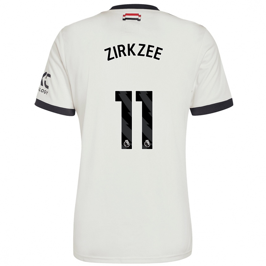 Men Football Joshua Zirkzee #11 Off White Third Jersey 2024/25 T-Shirt Canada