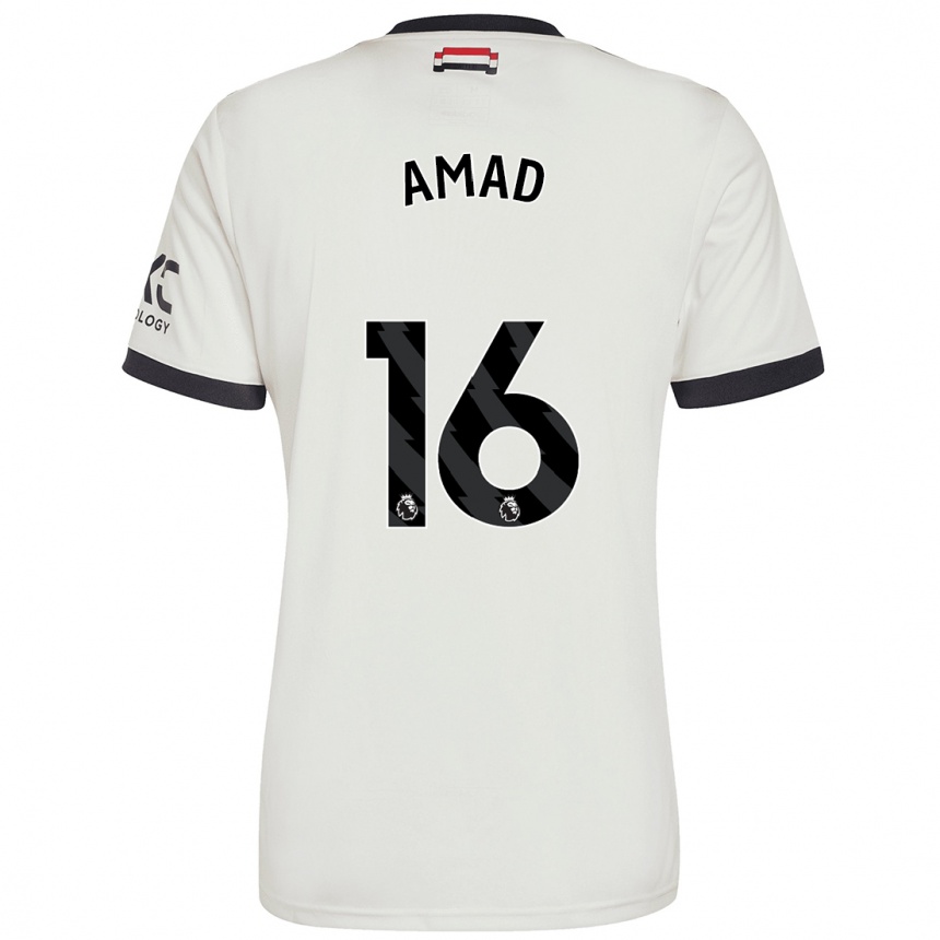 Men Football Amad Diallo #16 Off White Third Jersey 2024/25 T-Shirt Canada