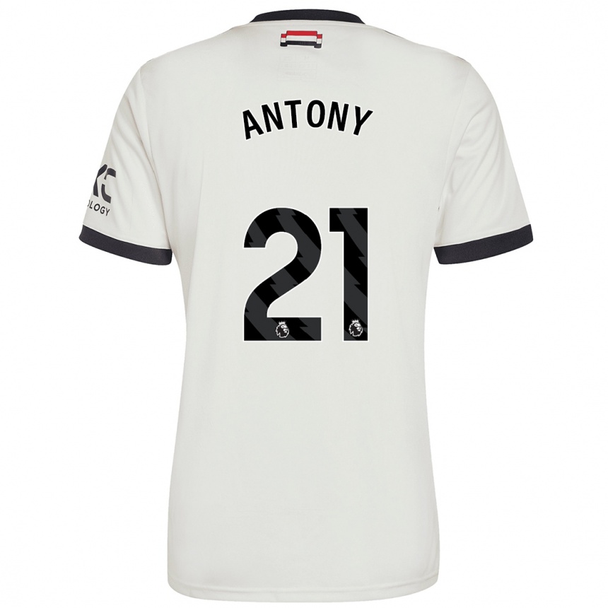 Men Football Antony #21 Off White Third Jersey 2024/25 T-Shirt Canada