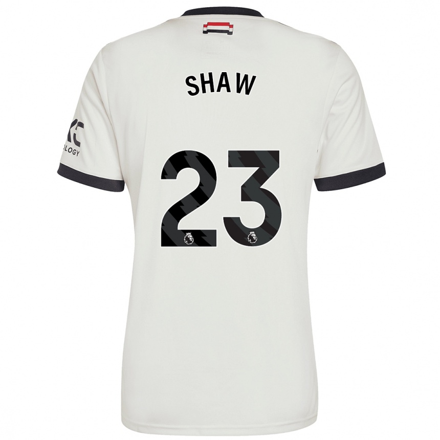 Men Football Luke Shaw #23 Off White Third Jersey 2024/25 T-Shirt Canada