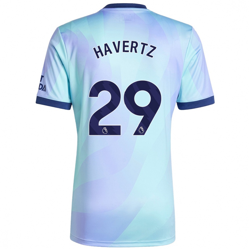 Men Football Kai Havertz #29 Aqua Third Jersey 2024/25 T-Shirt Canada