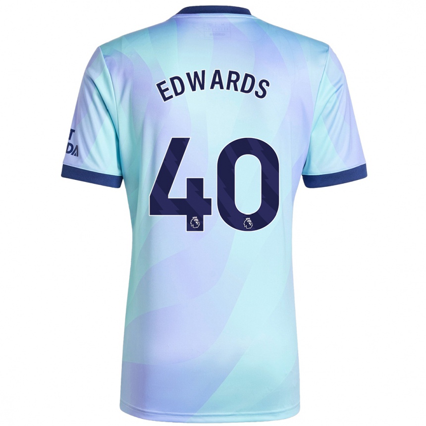 Men Football Khayon Edwards #40 Aqua Third Jersey 2024/25 T-Shirt Canada