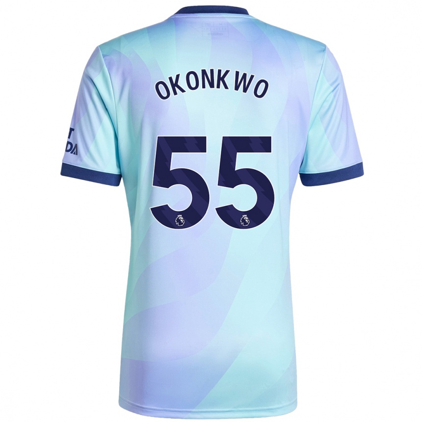 Men Football Brian Okonkwo #55 Aqua Third Jersey 2024/25 T-Shirt Canada