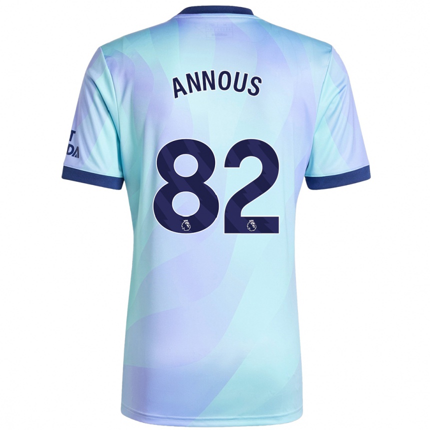 Men Football Andre Annous #82 Aqua Third Jersey 2024/25 T-Shirt Canada