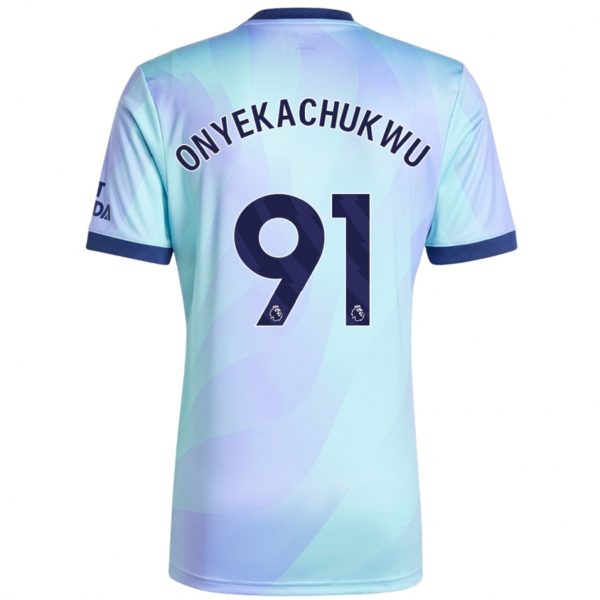 Men Football Samuel Onyekachukwu #91 Aqua Third Jersey 2024/25 T-Shirt Canada