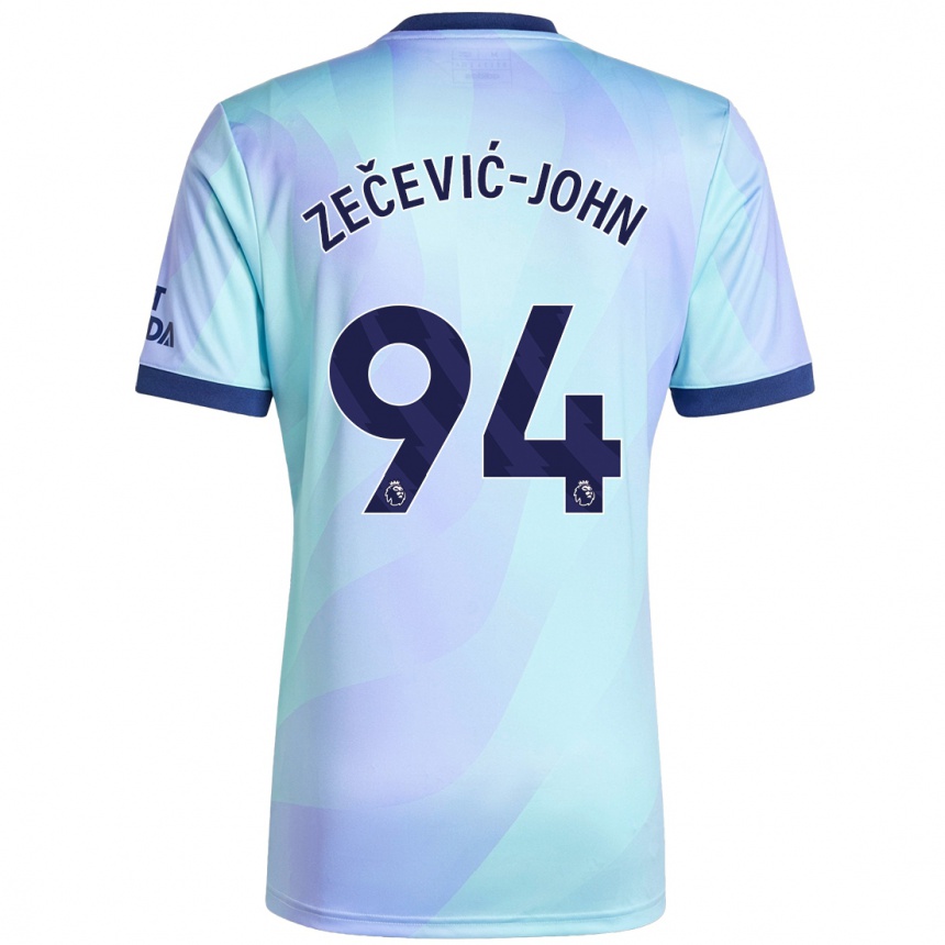 Men Football Louis Zečević-John #94 Aqua Third Jersey 2024/25 T-Shirt Canada