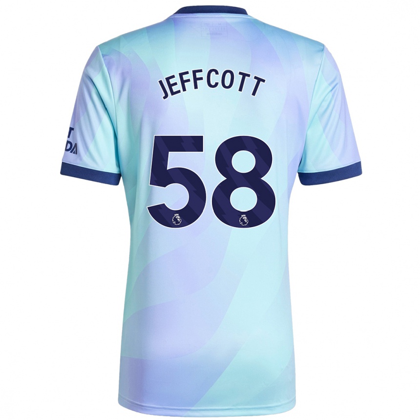 Men Football Henry Jeffcott #58 Aqua Third Jersey 2024/25 T-Shirt Canada