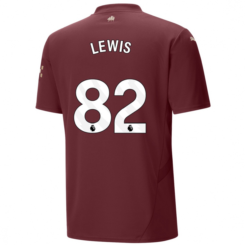 Men Football Rico Lewis #82 Maroon Third Jersey 2024/25 T-Shirt Canada