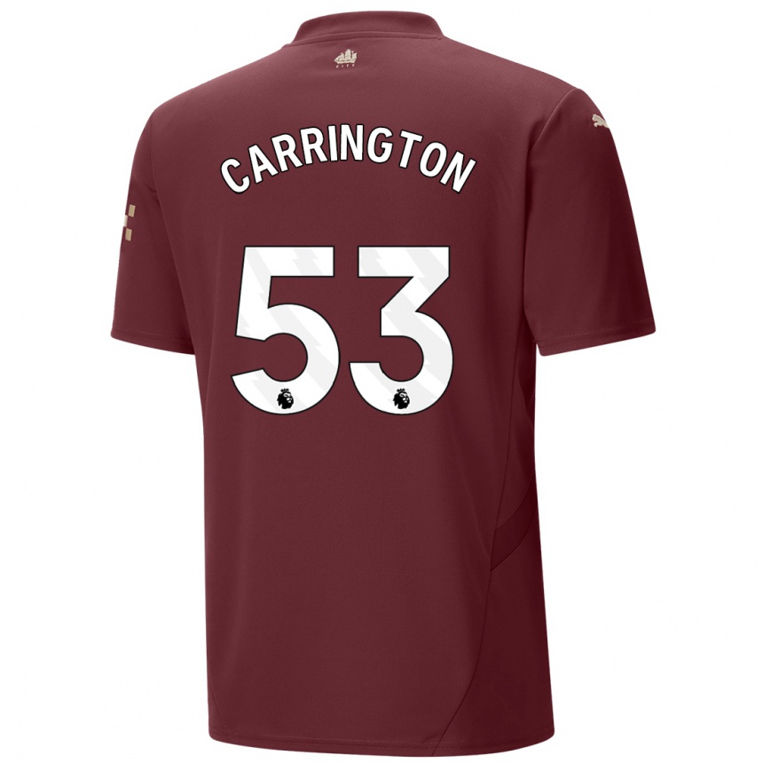 Men Football Ezra Carrington #53 Maroon Third Jersey 2024/25 T-Shirt Canada