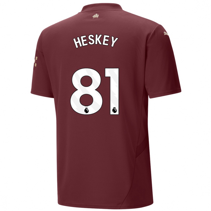 Men Football Jaden Heskey #81 Maroon Third Jersey 2024/25 T-Shirt Canada