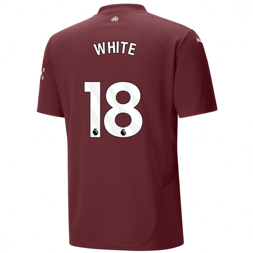 Men Football Ellen White #18 Maroon Third Jersey 2024/25 T-Shirt Canada