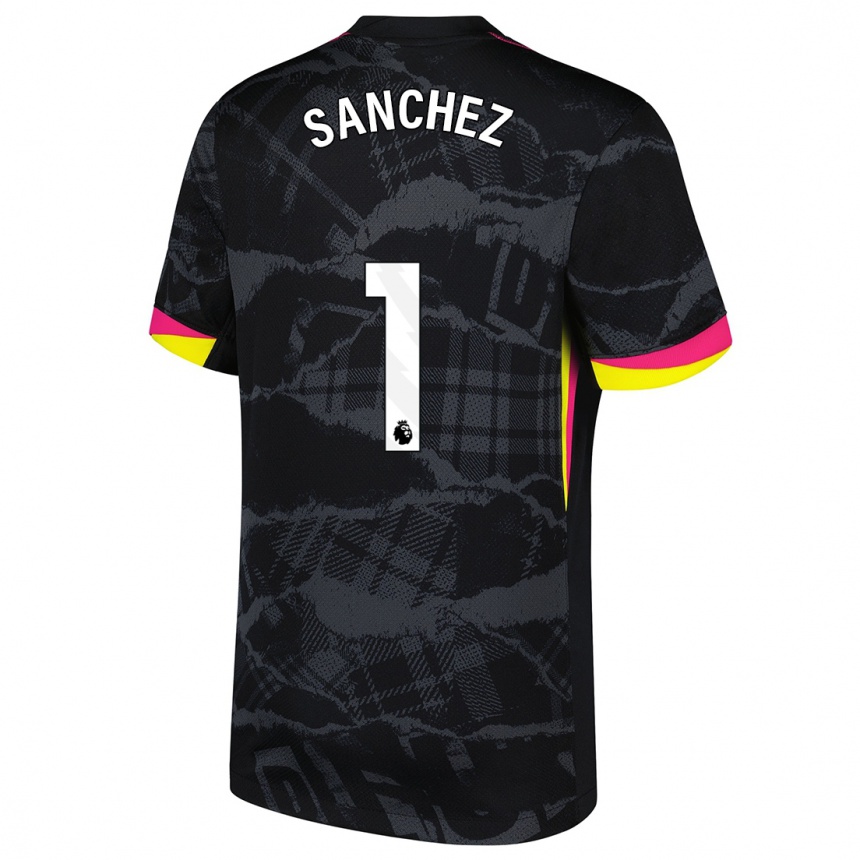 Men Football Robert Sánchez #1 Black Pink Third Jersey 2024/25 T-Shirt Canada