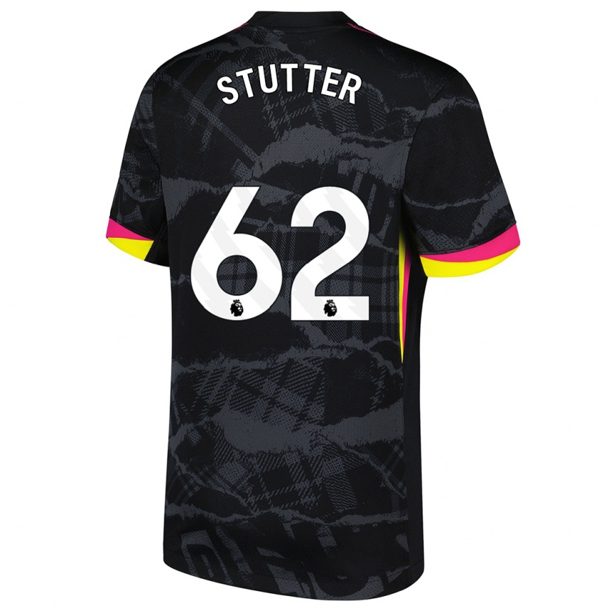 Men Football Ronnie Stutter #62 Black Pink Third Jersey 2024/25 T-Shirt Canada