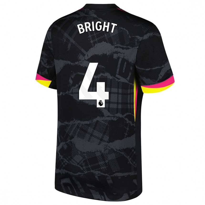 Men Football Millie Bright #4 Black Pink Third Jersey 2024/25 T-Shirt Canada