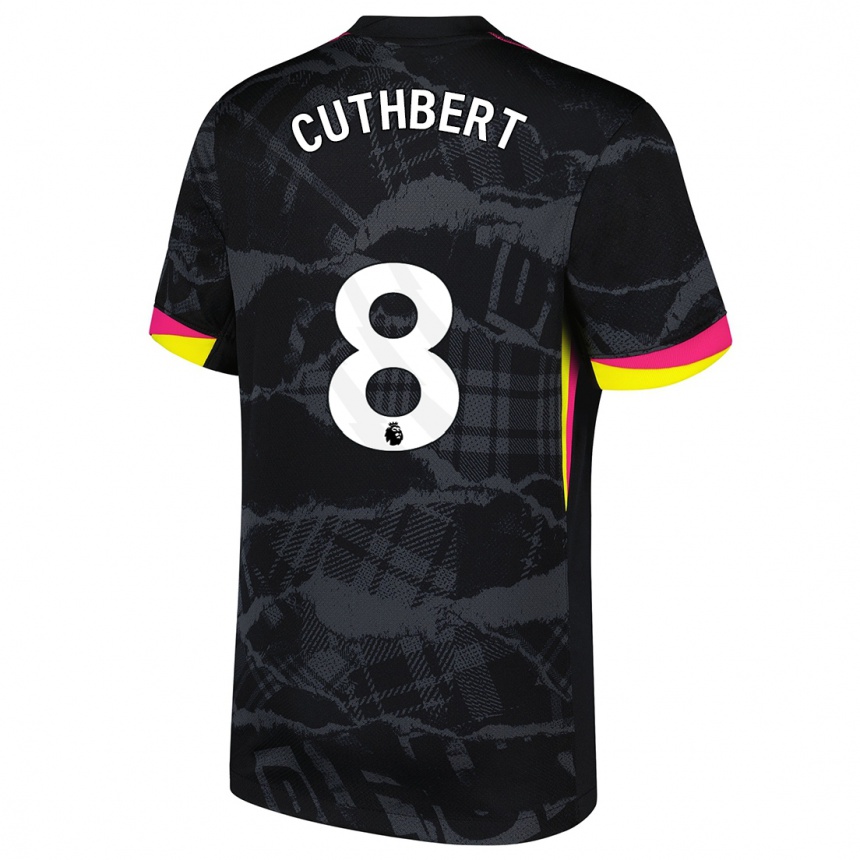 Men Football Erin Cuthbert #8 Black Pink Third Jersey 2024/25 T-Shirt Canada