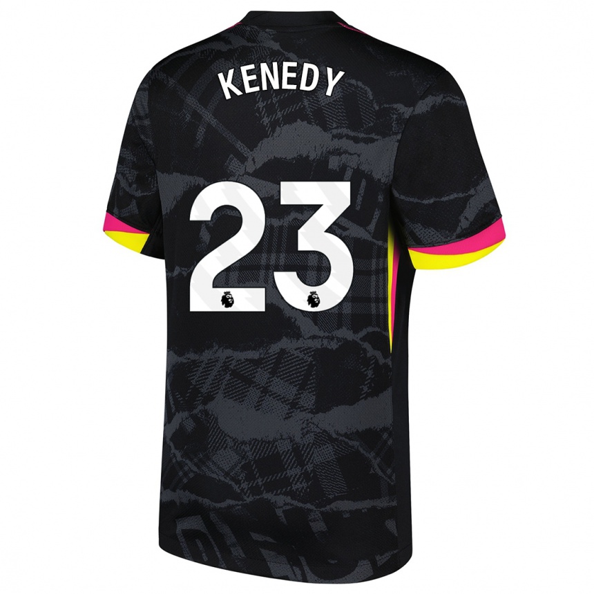 Men Football Robert Kenedy #23 Black Pink Third Jersey 2024/25 T-Shirt Canada