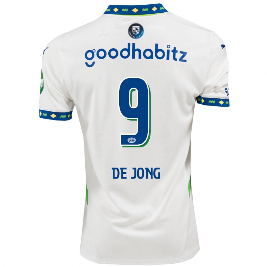 Men Football Luuk De Jong #9 White Dark Blue Third Jersey 2024/25 T-Shirt Canada