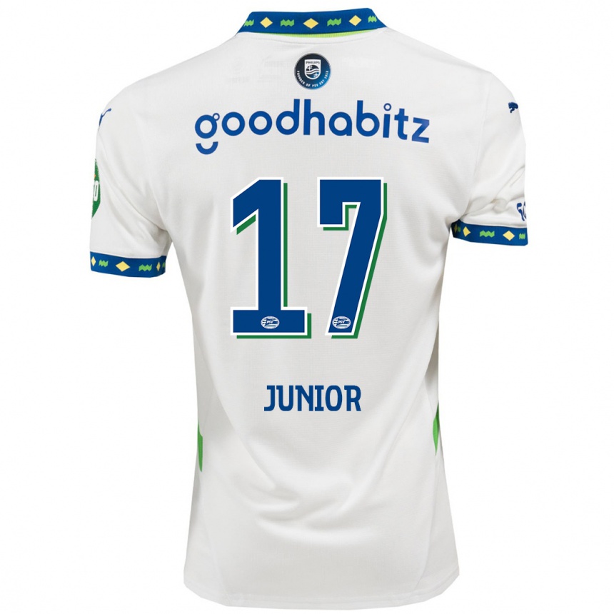 Men Football Mauro Júnior #17 White Dark Blue Third Jersey 2024/25 T-Shirt Canada